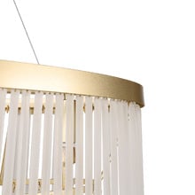 Richards Brushed Brass Glass 2 Tier 5 Light Chandelier